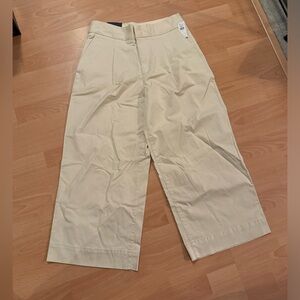Gap Women High Rise Pleated Wide-Leg Khaki - NWT- 8/29 inch Clean French Vanilla